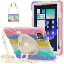 XYX Case for Xiaomi Pad 6/Xiaomi Pad 6 Pro 5G 2023 11.0 inch with 360 Degree Rotating, Hand Strap, Shoulder Strap, Colourful Pink