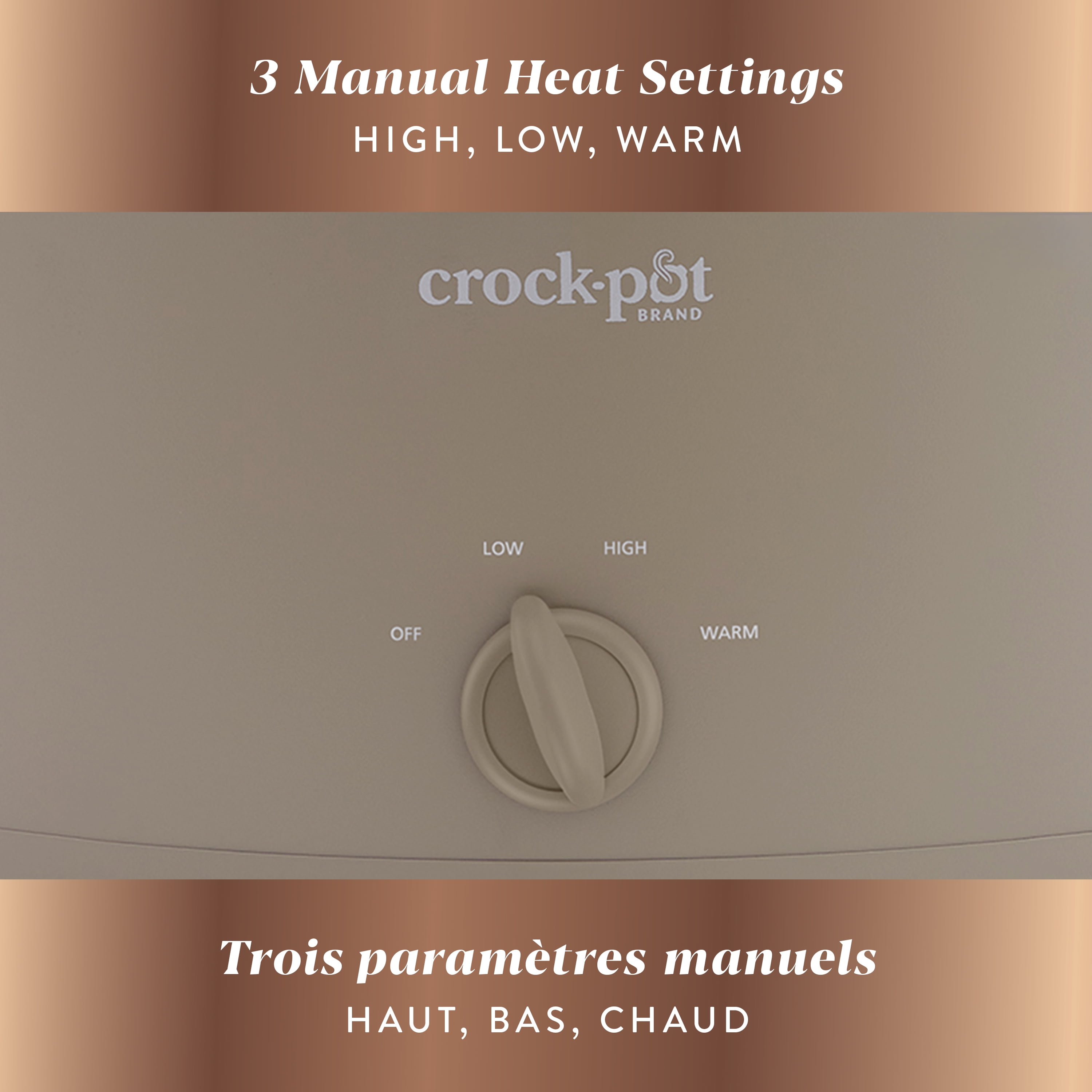 Crock-Pot Design Series 6-Quart Manual Slow Cooker, Alpaca Brown