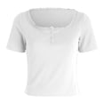 thumbnail image 4 of QGJZVUNL Womens Summer Tank Tops with Built In Bras Casual Short Sleeve Ribbed Knit Shirts Size Xs, 4 of 7