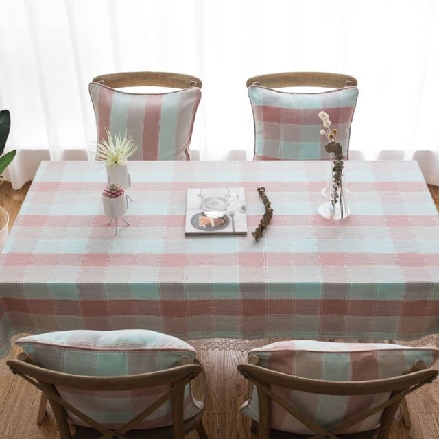 Boho Color Stripe Tablecloth Cotton Linen Waterproof Table Cover Tabletop Decoration for Dining Room Restaurant Party