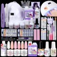 thumbnail image 1 of Kit de uñas acrílicas SAVILAND Plus: blanco transparente y rosa y lámpara UV de 88 W, 1 of 8