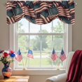 thumbnail image 2 of Independence Day Tie Up Valances Curtain, Adjustable Kitchen Retro American Flag Stripe Stars Patriotic Valances for Windows Decor, Rod Pocket Short Curtains Set for Bedroom/Bathroom, 42"x12", 2 of 9