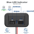thumbnail image 5 of 2PCS 12V/24V RV USB Outlet, Dual PD3.0 Type-C (USB C) & Quick Charge QC3.0 USB-A Port Panel Mount Car USB Socket Charger, 5 of 6
