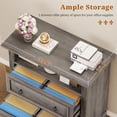 thumbnail image 5 of 2 Drawer File Cabinet, Farmhouse Filing Cabinet for Home Office Fits Letter, Legal, A4 Size, Wood Lateral File Cabinet with Printer Stand, Storage Shelf, Grey, 5 of 7