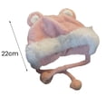 thumbnail image 6 of Mosey Women Plush Hat with Cute Bear Ears Soft Fuzzy Warm Thick Lace-up Windproof Strap Autumn Winter Outdoor Cycling Girls Ear Protection Cap Gift Choice, 6 of 8