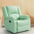 thumbnail image 1 of Fairyland PU Leather Ergonomic Recliner, Adjustable Seat Back and Footrest, Quick Installation, Mint, 1 of 6