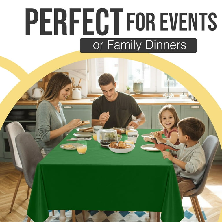 Exquisite Premium Waterproof Plastic Tablecloth, 54" x 108", Emerald photo 6