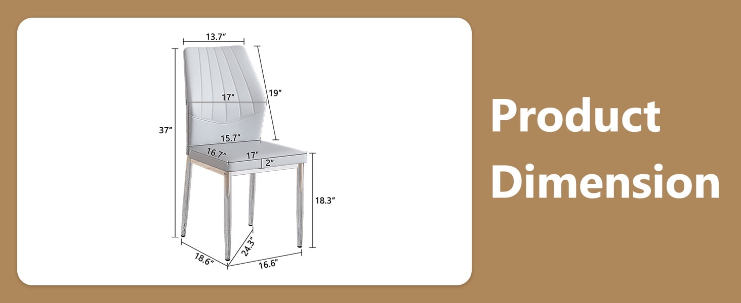 Sailvan Dining Chairs - 37 Inch Ergonomic PU Backrest