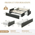 thumbnail image 6 of SHA CERLIN Black Queen Size Platform Faux Leather Bed Frame with 3 Storage Drawers,Adult, 6 of 6