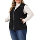 thumbnail image 4 of Chaquetas de chaleco de corduroy sin mangas con cremallera y bolsillos laterales para mujeres de tallas grandes Agnes Orinda 2X Negro, 4 of 6