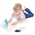 thumbnail image 3 of Inkdotpot Double Sided Plain White Dry Erase Drawing Lapboard For Kids Students , 9 x 12 Inches W/ 4 Markers For Home/ School (4 Piece / Set), 3 of 6