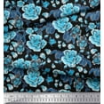 thumbnail image 2 of Soimoi Green Georgette Viscose Fabric Leaves & Floral Print Fabric by Yard 42 Inch Wide, 2 of 3