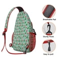 thumbnail image 3 of Sling Backpack,Light Blue Christmas Santa and Tree Pattern Sling Bag with Water Bottle Holder,Waterproof Sling Bag for Men/Women with Headphone Jack for Hiking,Travel, 3 of 6