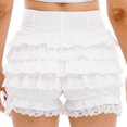 thumbnail image 5 of Pantalones cortos con cordones y volantes para mujer, traje de juego de rol de sirvienta Lolita, bombachos con ribete de encaje y volantes escalonados, pantalones cortos de seguridad, 5 of 5