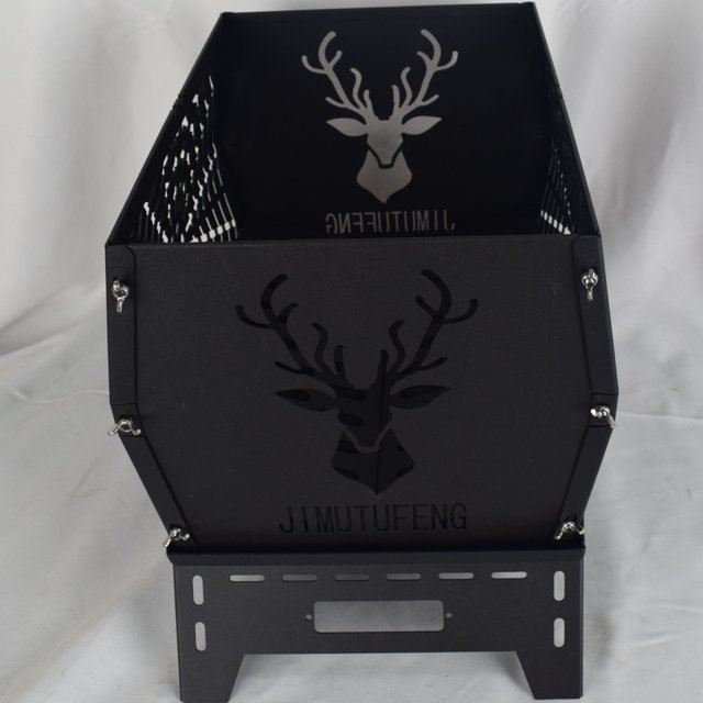 Mesa de fuego de acero al carbono para patio al aire libre, horno de barbacoa plegable, parrilla para hoguera portátil extraíble, estufa de leña