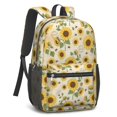 thumbnail image 2 of Sunflower and Bee Orange Pattern 17" Waterproof Oxford School Backpacks for Teens, S-Shape Padded Straps, for School, Travel, Hiking, Camping, 2 of 5
