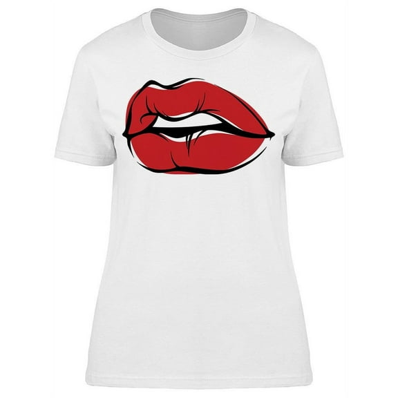 Woman Lips Icon T-Shirt Women -Image by Shutterstock, Female Medium