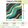 thumbnail image 2 of Teal Gold Marble Pattern Square Fitted Tablecloth with Elastic Edge,Square Table Cover,Washable Elastic Table Cover for Home Kitchen Party Decor 34"x34", 2 of 6