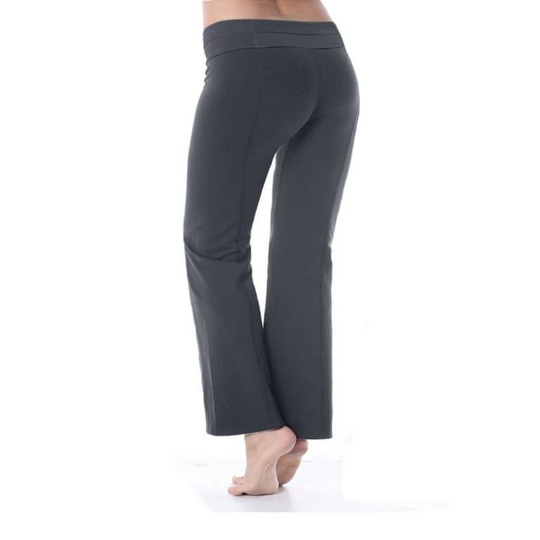 Bootcut Yoga Pants Cotton with Contrast Waistband 