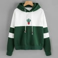 thumbnail image 2 of Odeerbi Sweaters For Women Trendy 2025 Casual Hooded Slim-fit Cactus Print Sweater Coat Green, 2 of 3