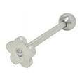 thumbnail image 1 of Flat Head Jeweled Flower Design Tongue Ring, 1 of 10