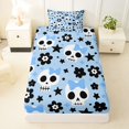thumbnail image 3 of Manfei Halloween Skeleton Pattern Twin Sheets,Cartoon Cute Floral Bedding,3 Pieces,1 Flat Sheet,1 Fitted Sheet and 1 Pillowcase, 3 of 6