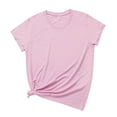 thumbnail image 2 of AXXD Pink Basic Blouses for Women Dressy Casual Sexy Summer 2024 Short Sleeves Comfortable Casual Tops Pullover Blouse T-shirt, 2 of 8