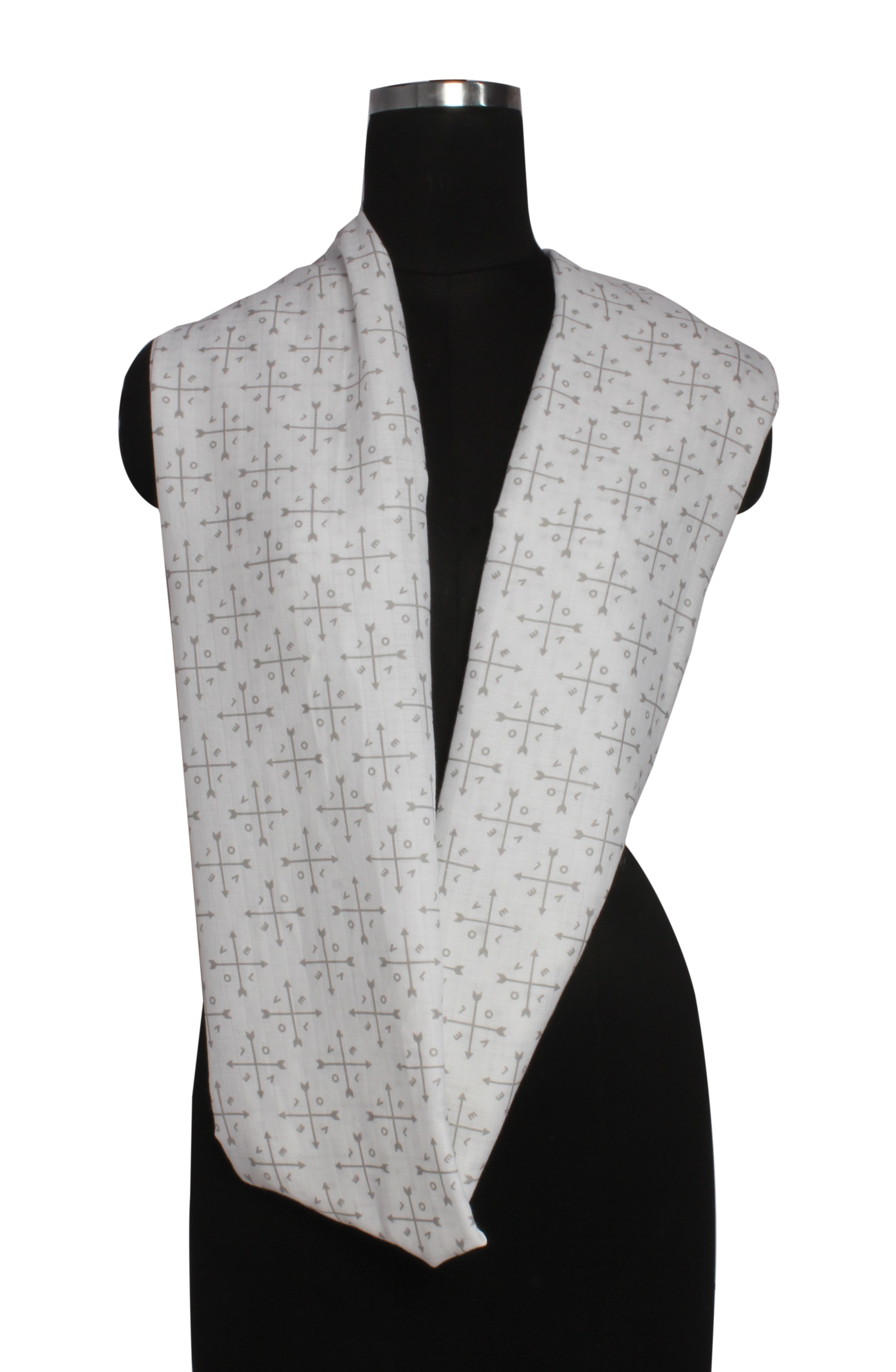 Bacati - Love Grey Muslin Nursing Scarf