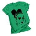 thumbnail image 2 of Blczomt Women's Summer Tops Short Sleeve Graphic Tee Shirt Green Round Neck Womens Blouses Casual, 2 of 3