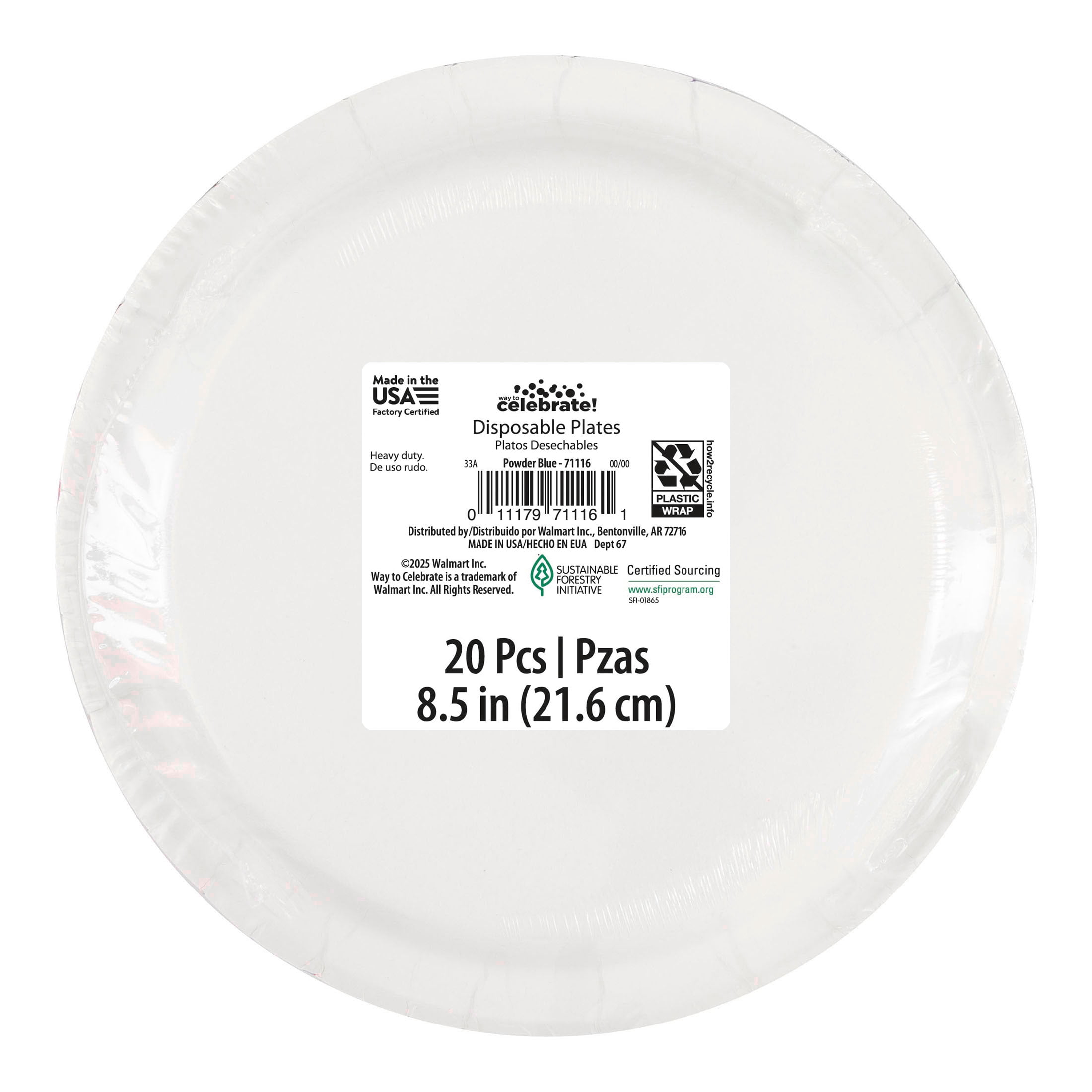 (12 pack) 55CT 9IN Blue Dinner Paper Plates by Way To Celebrate