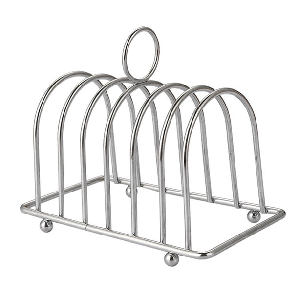 Soporte para pan, pan tostado, soporte para alimentos, decoración de encimera, estante para hornear Plata