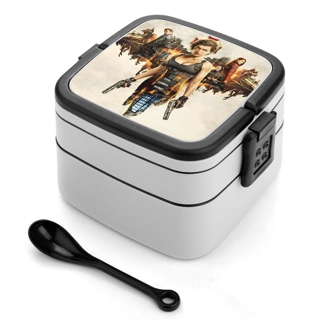 Resident Evil Fiambrera de Doble Capa, Contenedor de Almuerzo Portátil Apilable, Almacenamiento de Alimentos Hermético a Prueba de Fugas, 1000ml