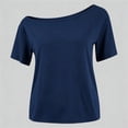 thumbnail image 4 of Jamsmile Toddler Girls Tshirts Summer Off Shoulder Casual Solid Color Tee Shirts Daily Wear Basic Children Girls T-Shirts Tops, 4 of 4