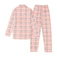 thumbnail image 4 of Bibifish Womens Pajamas Sets Plaid Printed Long Sleeve Lapel Button Down Pj Tops And Pants Two Piece Ladies Sleepwear Suits, 4 of 7