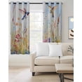 thumbnail image 2 of Spring Hummingbird Floral Blackout Curtains for Bedroom Living Room Darkening Curtains 54 Inch Long Farmhouse Flower Botanical Short Curtain for Small Window Treatment Grommet Drapes 52"x54"x2, 2 of 9