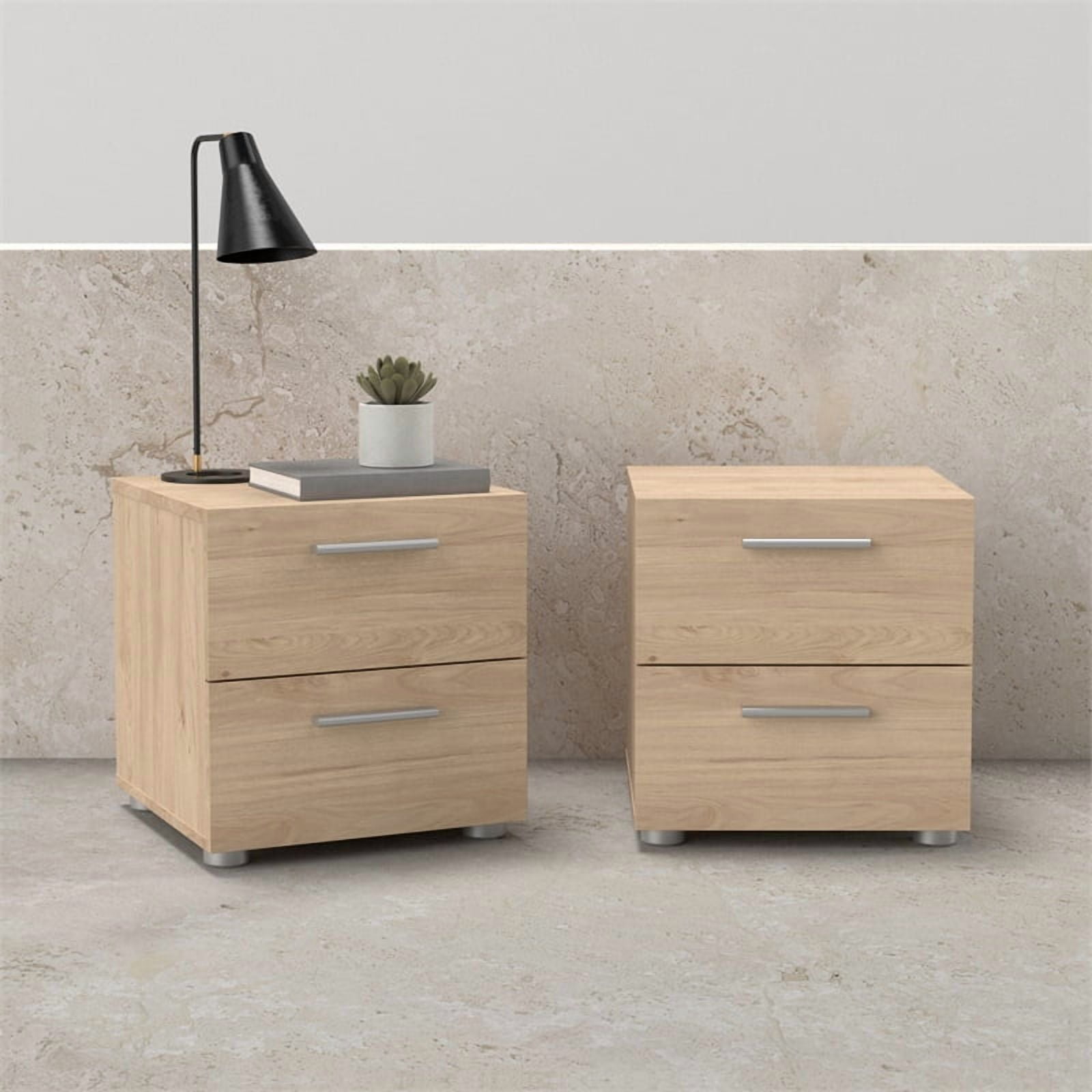 Tvilum Loft 2 Drawer Jackson Hickory Nightstand - Set of 2