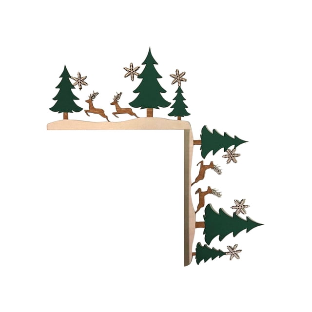 Binwennn Christmas Metal Crafts Door Corner & Lintel . Styles: Xmas Tree & Reindeer Wall Decal for Textu Wall Small 3d Letters Stickers Easy Removable Wall Stickers Board Stickers for Wall Classroom