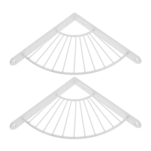 2 soportes de estante de pared de metal resistente, soportes flotantes con tornillos, soporte estabilizador triangular para baño y cocina con tornillos