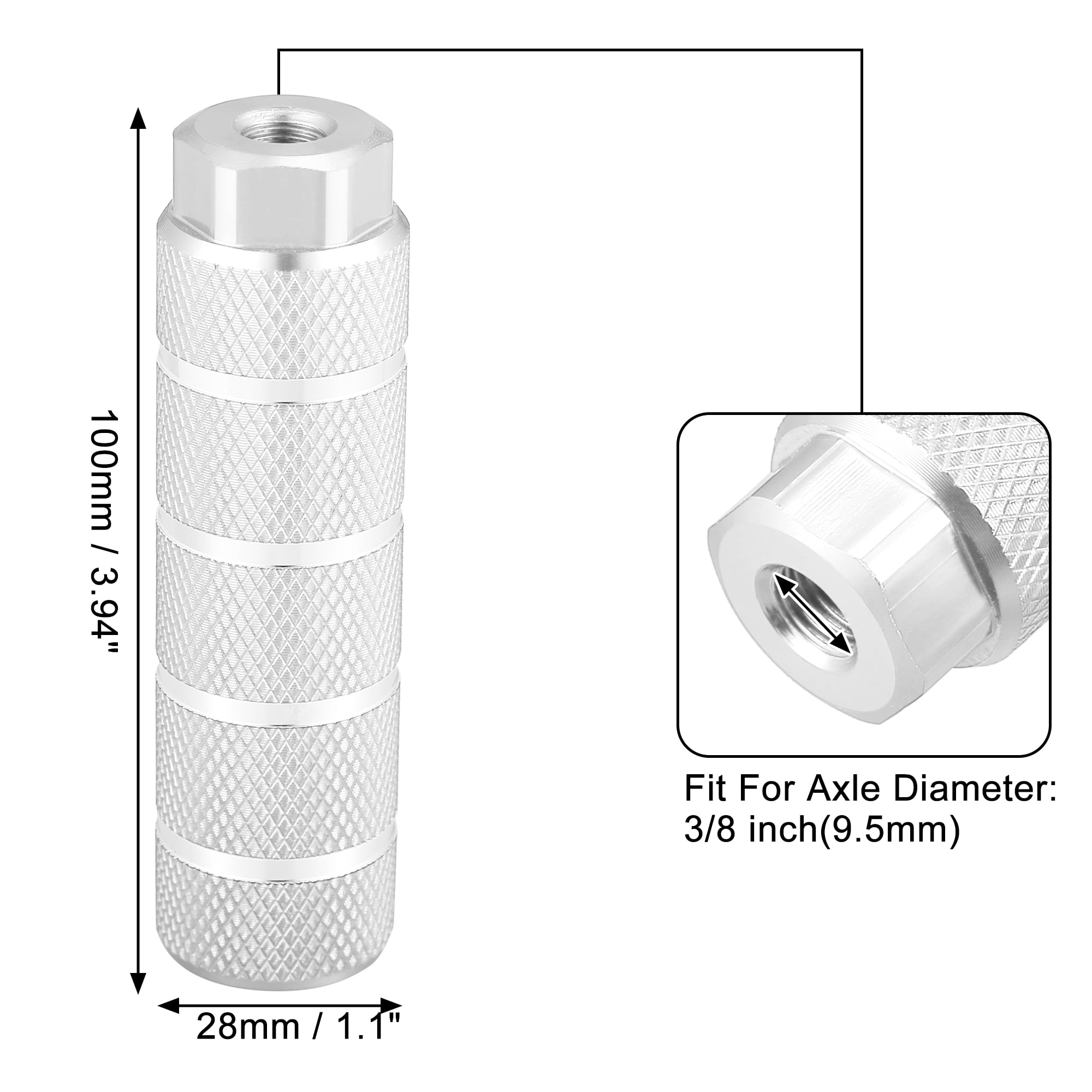Unique Bargains 4pcs Aluminum Alloy Rear Foot Pegs Universal Silver Tone for BMX MTB