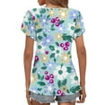 thumbnail image 3 of Mengpipi Women's Petal Sleeve Tops V Neck Short Sleeve Shirts Summer Casual Tshirts Loose Fit Blouses, XL(US 16-18), 3 of 5