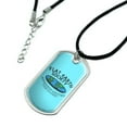 thumbnail image 2 of Flat Earth Society Members Around the Globe Funny Humor Military Dog Tag Pendant Necklace with Cord, 2 of 5
