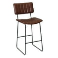 thumbnail image 6 of Steve Silver Tribeca Metal and Brown Faux Leather Commercial Grade Bar Stool, 6 of 9