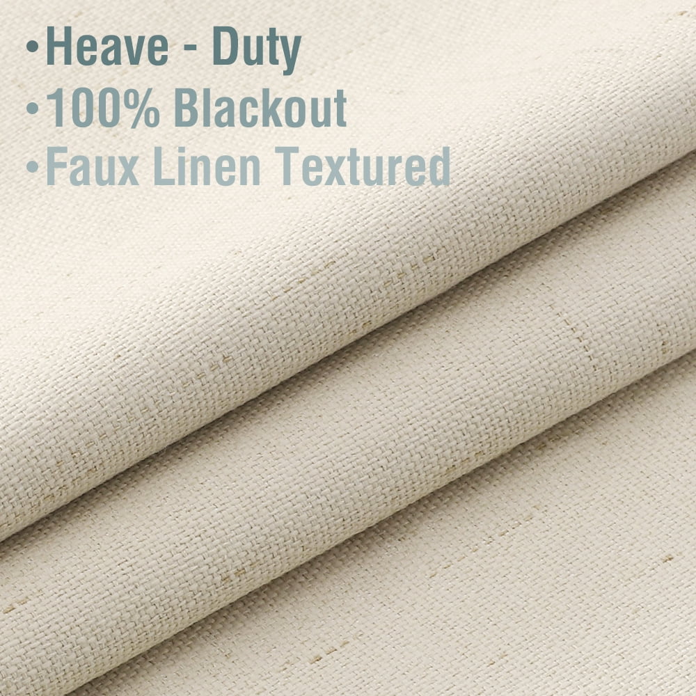 H.VERSAILTEX 100% Blackout Curtains for Bedroom, Heat and Full Light Blocking Drapes Living Room Curtains 2 Panel set (52" x 84", Bleached Sand)