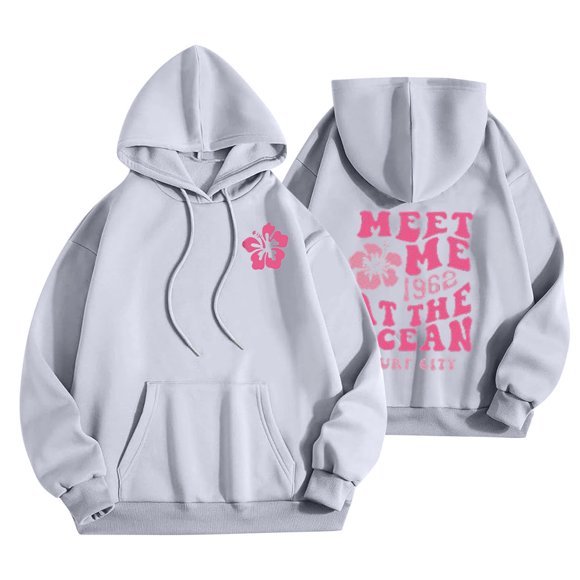 FcBaudy Sweatshirts for Women, Hooded Sweatshirts, Plus Size Sweatshirt Women Letter Print Long Sleeve Fall And Winter Loose Fashion Pullover Hoodies Women Polyester Tops