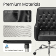thumbnail image 5 of COLAMY Office Chair Home Desk Chair Ergonomic Mid-Back Leather Swivel Computer Chair with Armrests, Adjustable Height Padded Tufted Task Chair, Black, 5 of 11
