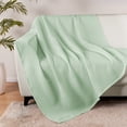 thumbnail image 3 of Exclusivo Mezcla 100% Cotton Waffle Throw Blanket for Couch, Sofa, Lightweight and Breathable Gauze Muslin Blanket for Summer, Moisture-Wicking, Home Decor, 50"x70", Sage Green, 3 of 7