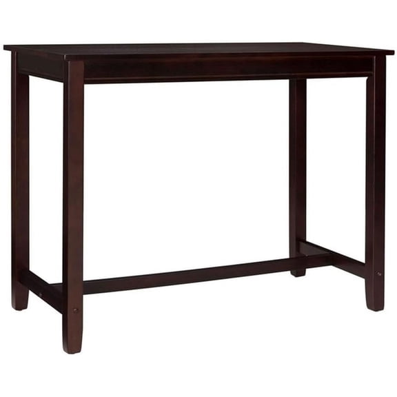 Transitional Wood Counter Height Pub Table in Walnut Brown