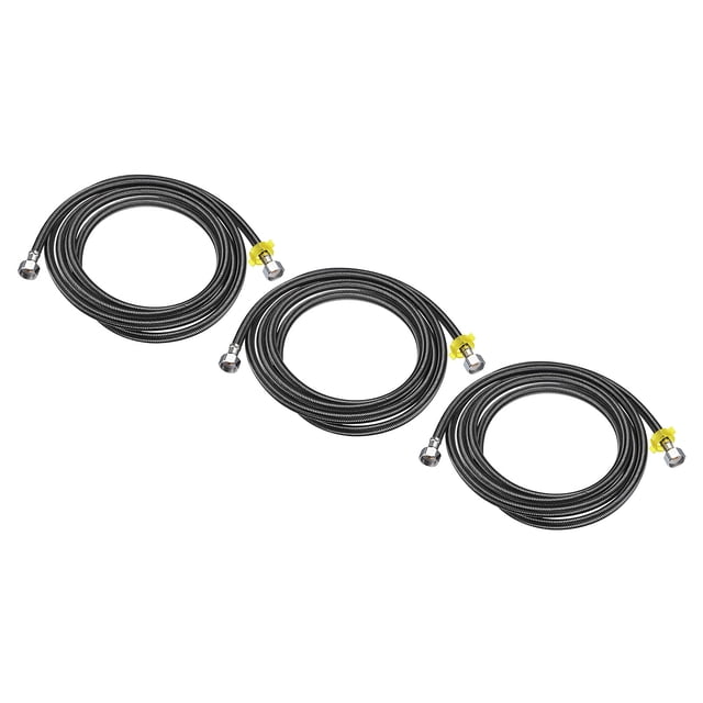Grifo Suministro Línea Conector Unique Bargains 3uds G1/2 Hembra 138 Pulgadas Largo Acero Inoxidable Negro