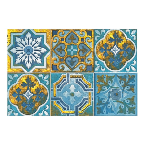 6 Sheet Peel and Stick Tile for Kitchen Backsplash Self Adhesive Peel and Stick Backsplash Moroccan Waterproof Peel and Stick Wall Tiles for Kitchen for Bathroom Laundry Room Cabinet 4"x4"