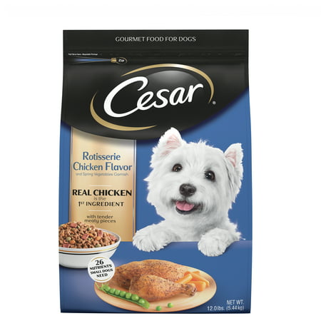 Cesar Small Breed Dry Dog Food Rotisserie Chicken Flavor with Spring Vegetables Garnish, 12 lb. (Best Dog Food For Small Breed Puppies)